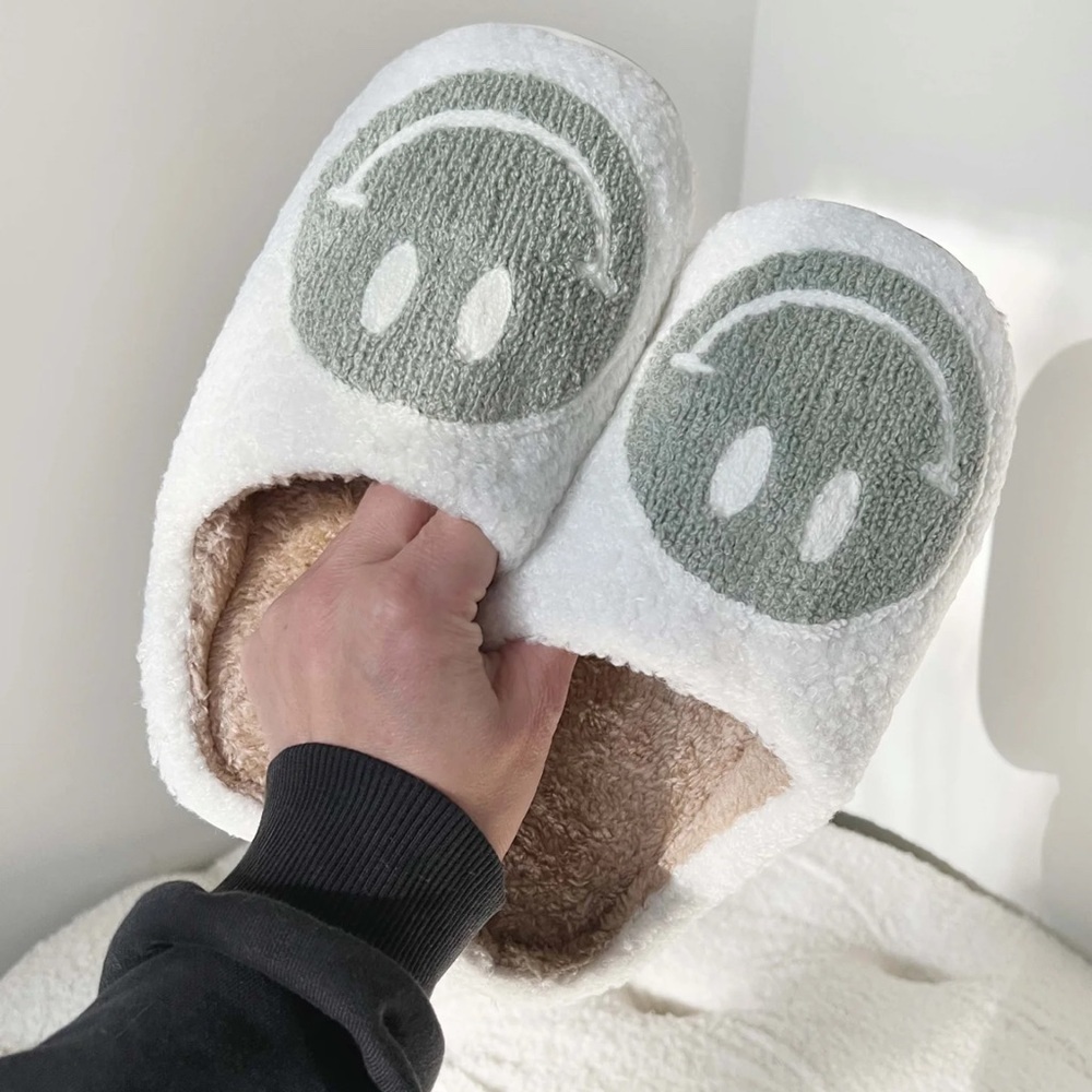 Happy Face Slippers -  New sizes 7, 8, 9
